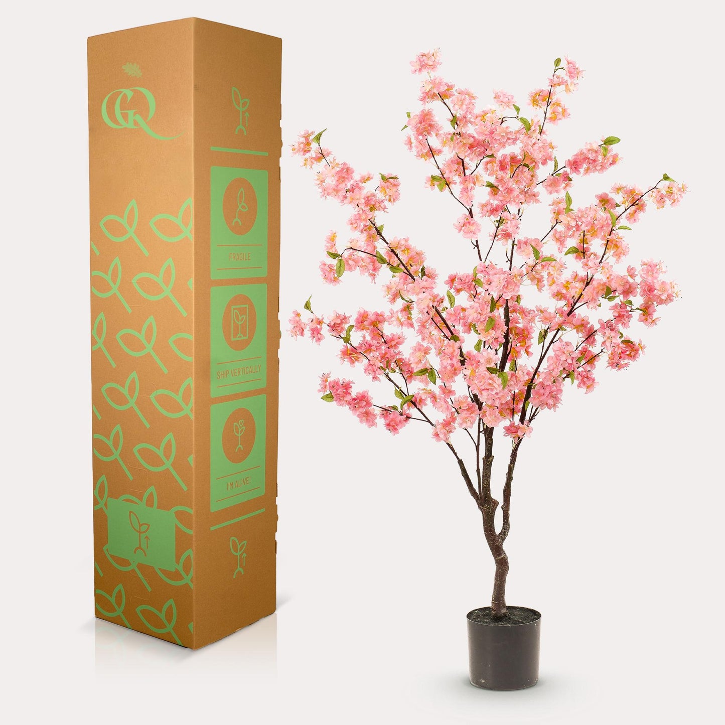 Konstgjord växt - Prunus - Körsbärsblom - Rosa - 135cm