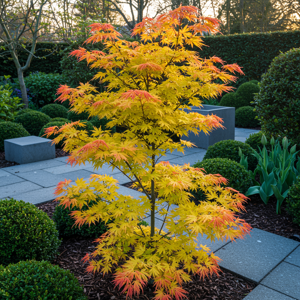 Patio plant – Japanese Maple – Acer palmatum 'Orange Dream' – Orange – 2 Plants – Deciduous – Pot Ø19 cm Height 70 cm