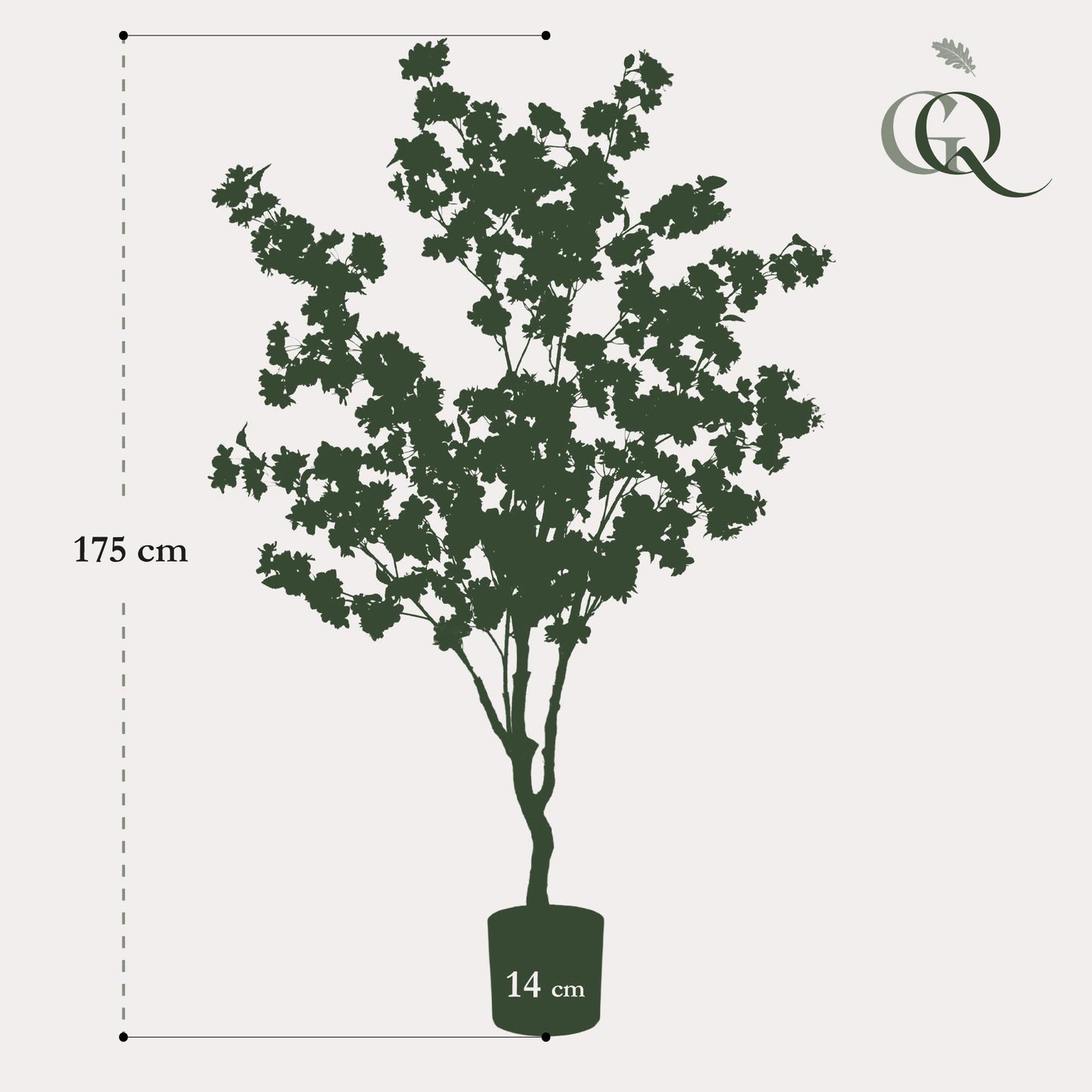 Konstgjord växt - Prunus - Körsbärsblom - Rosa - 135cm
