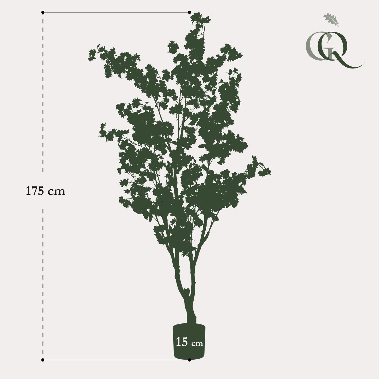 Kunstig plante - Prunus - Kirsebærblomst - Pink - 175cm