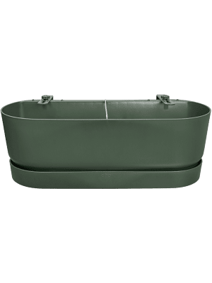 Elho Greenville Easy Balcony Pot 25 cm - Leaf green for Balcony and Terrace