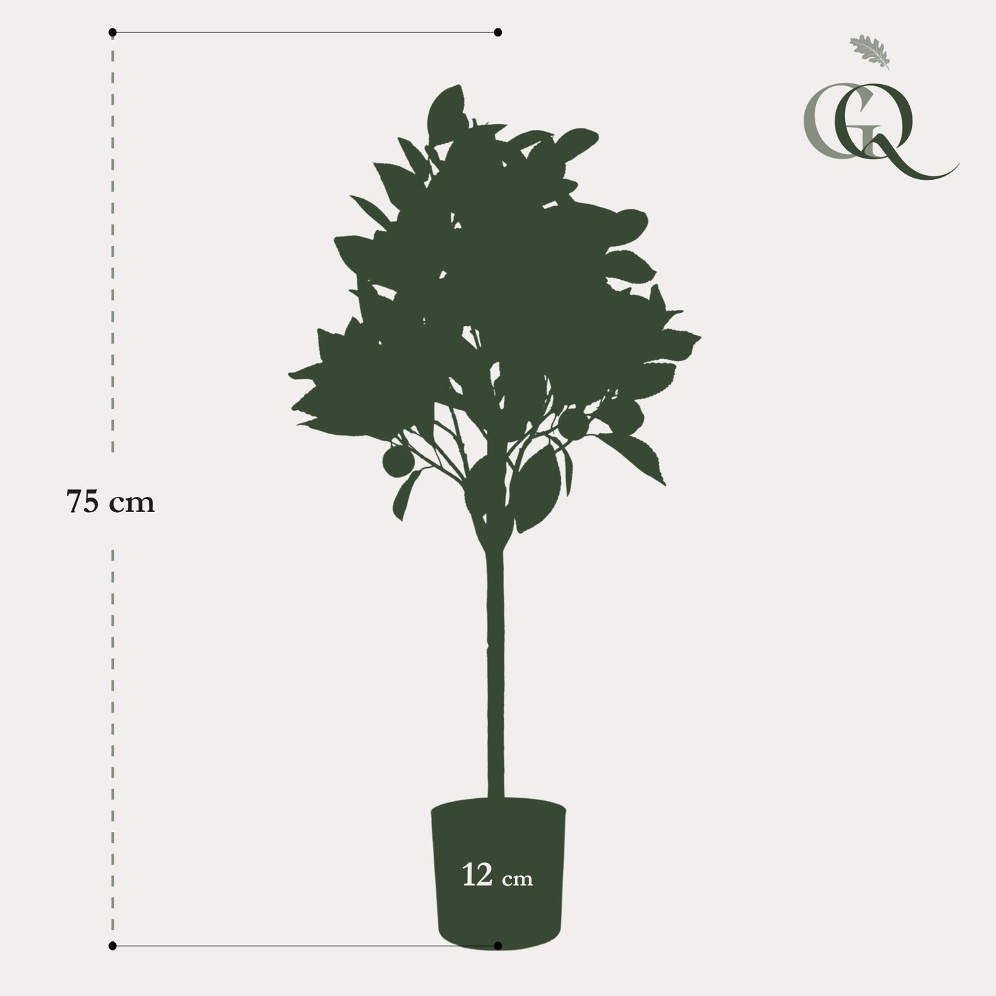 Konstgjorda växter - Citrus Sinensis - apelsinträd - 75 cm