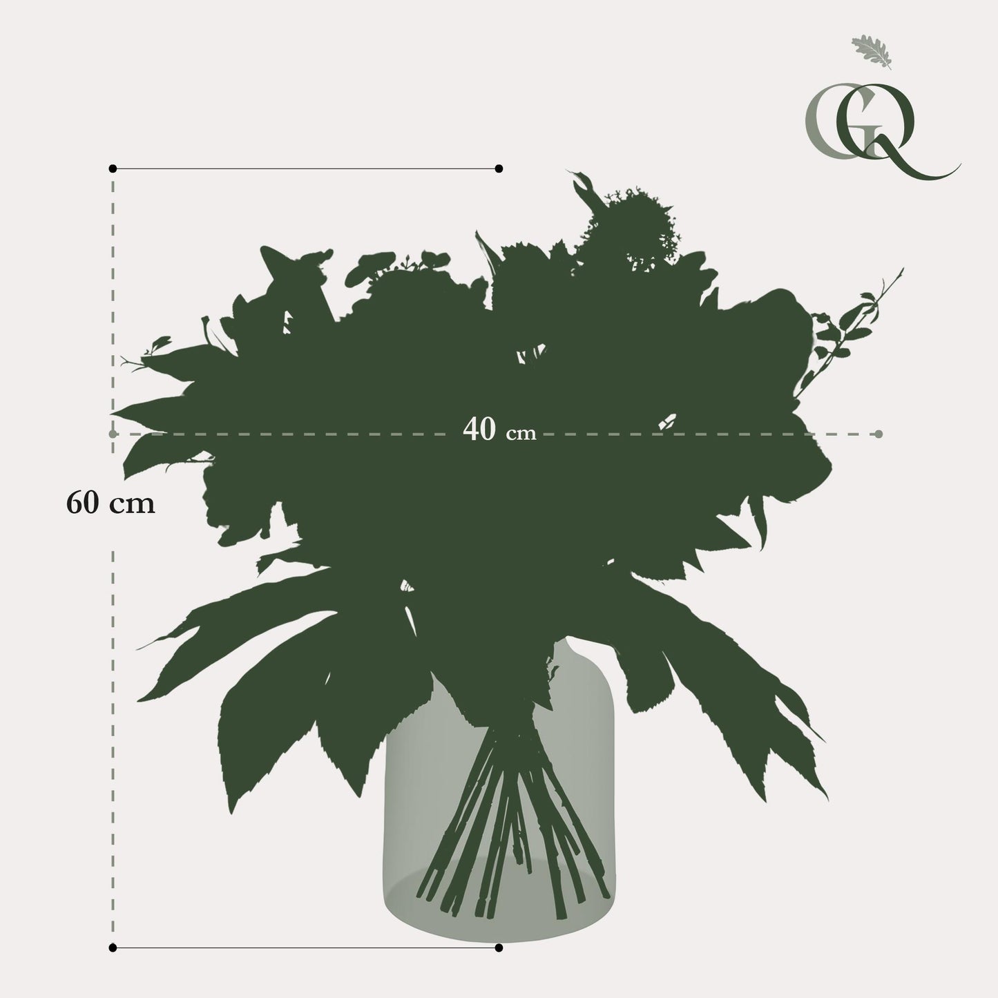 Konstgjord blomma - Bukett M - White Dream - 60 cm