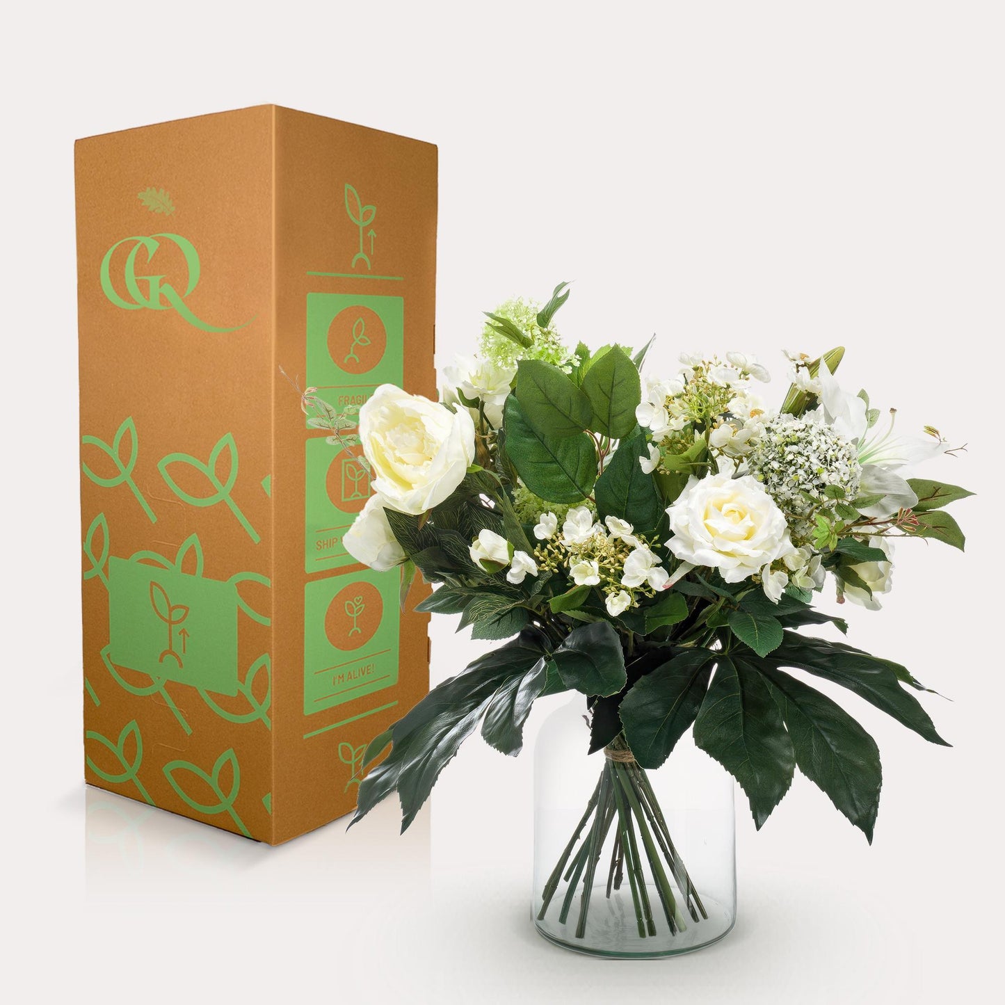 Konstgjord blomma - Bukett M - White Dream - 60 cm