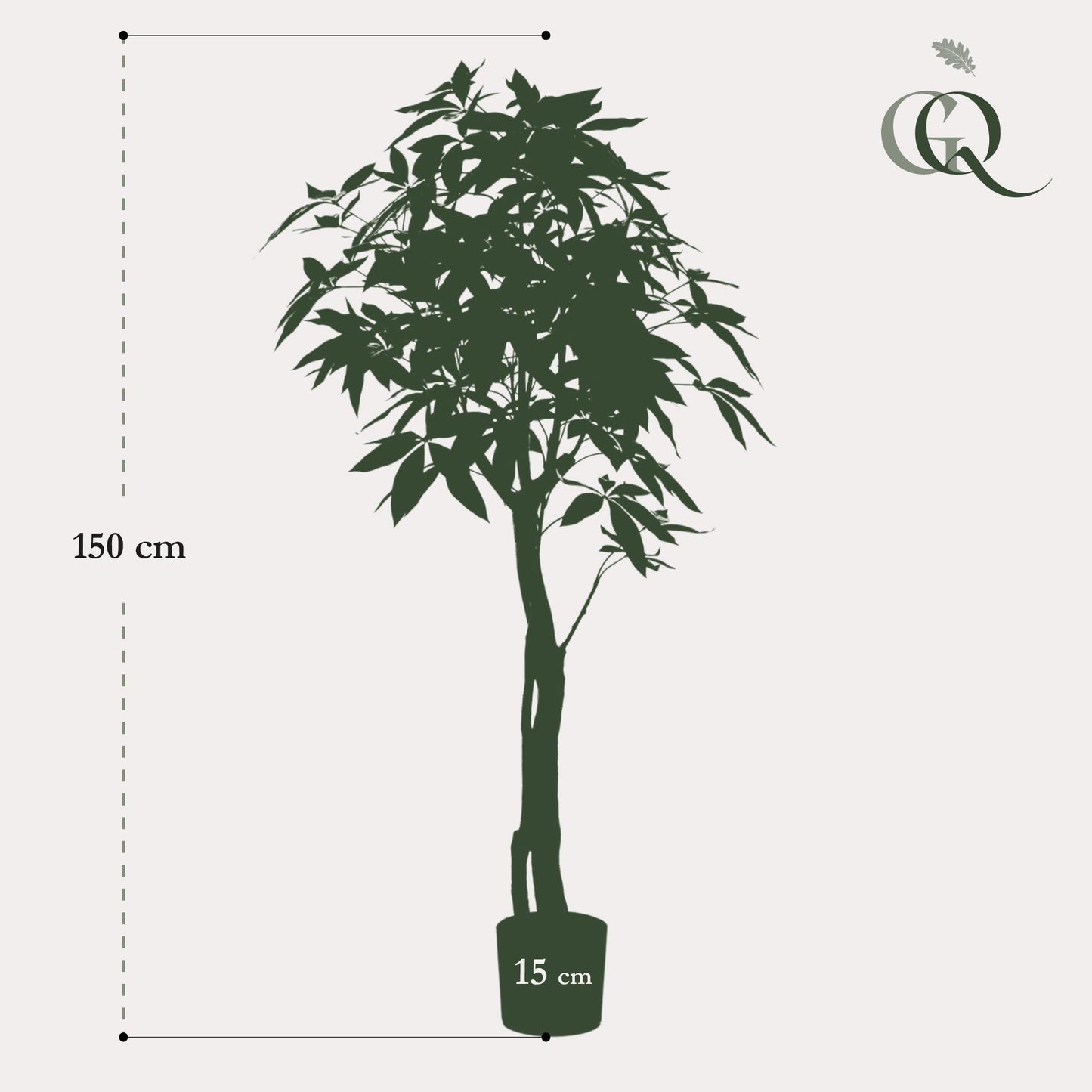 Konstgjord växt - Pachira Aquatica - Pengaträd - 150 cm