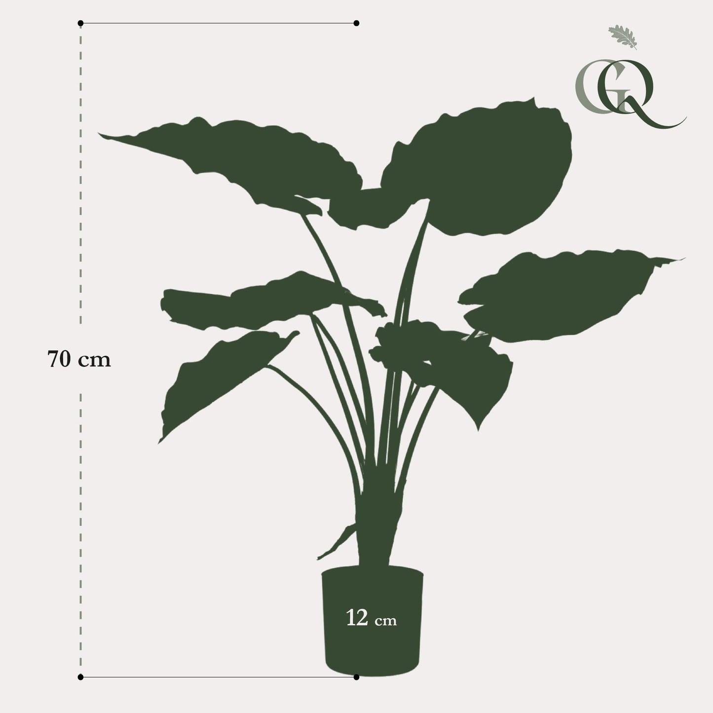 Konstgjord växt - Alocasia - Elefantöron - 70 cm