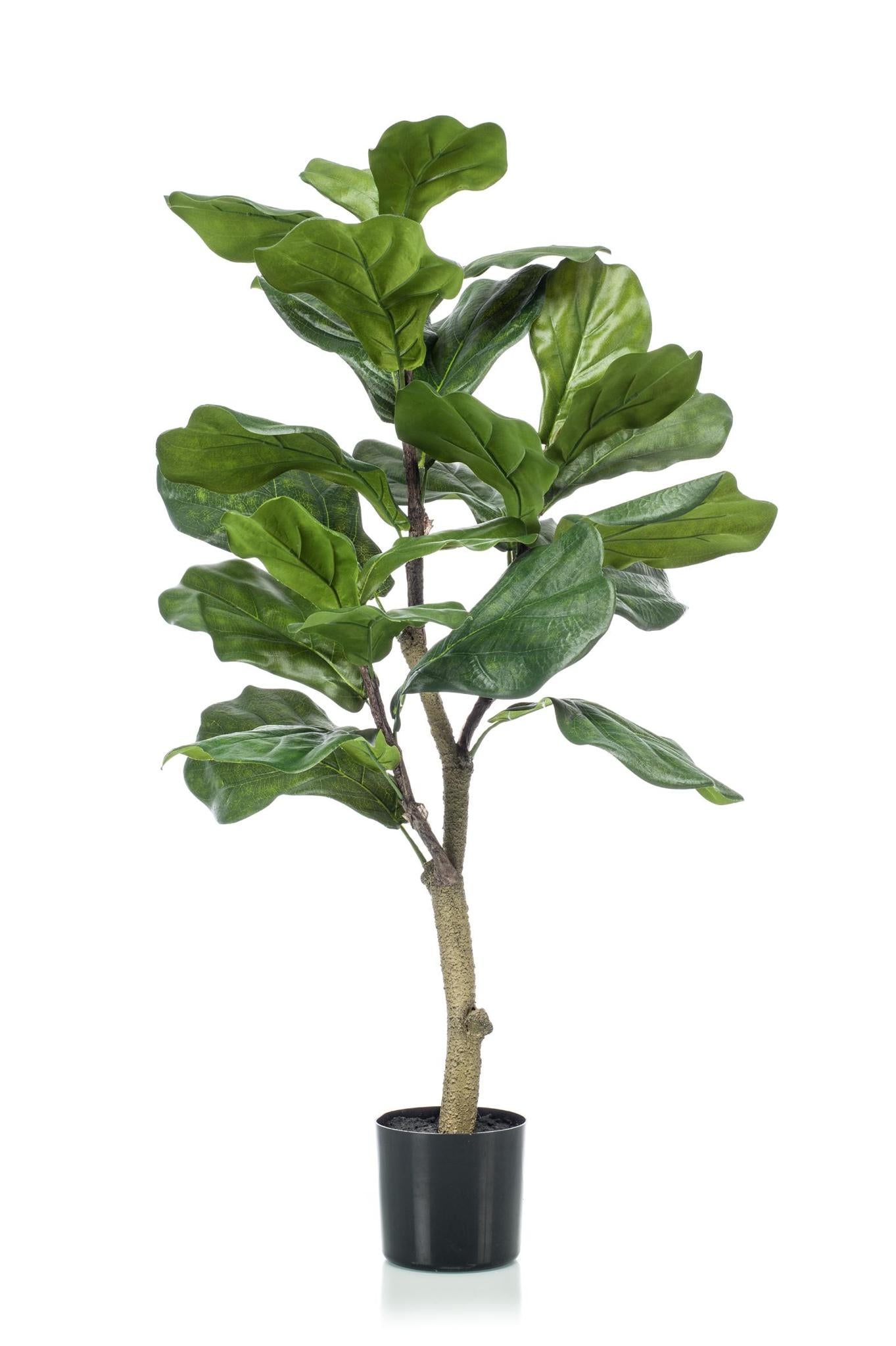 Konstgjord växt - Ficus Lyrata - Tobaksväxt - 100 cm