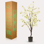 Kunstig plante - Prunus - Kirsebærblomst - Hvid - 135cm