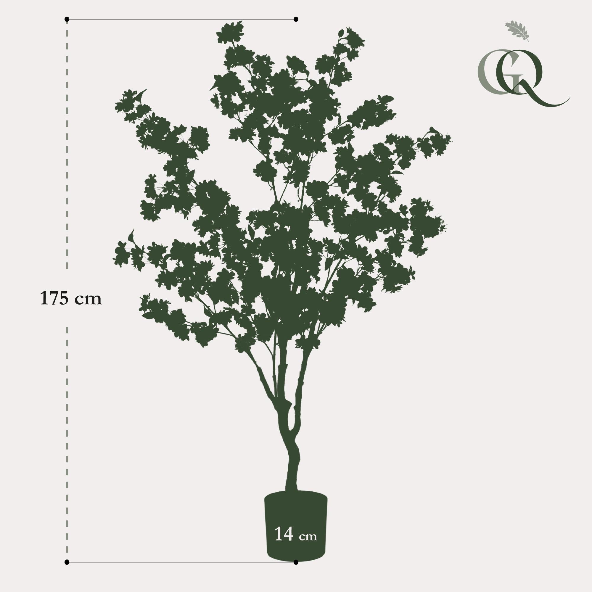 Kunstig plante - Prunus - Kirsebærblomst - Pink - 135cm