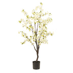 Kunstig plante - Prunus - Kirsebærblomst - Hvid - 135cm