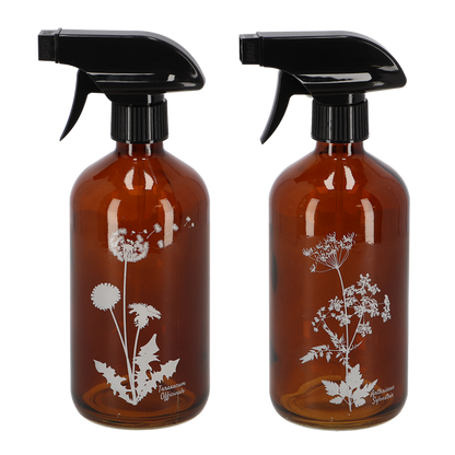 Sprayflaske vilde blomster brun S