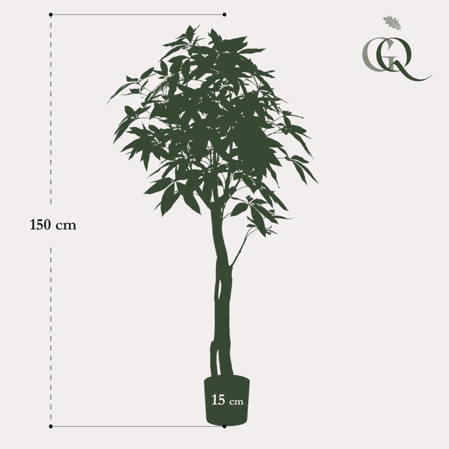 Kunstig plante - Pachira Aquatica - Pengetræ - 150 cm